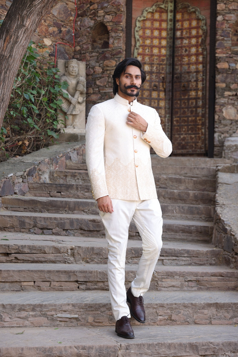 Cream Color Jodhpuri Suit