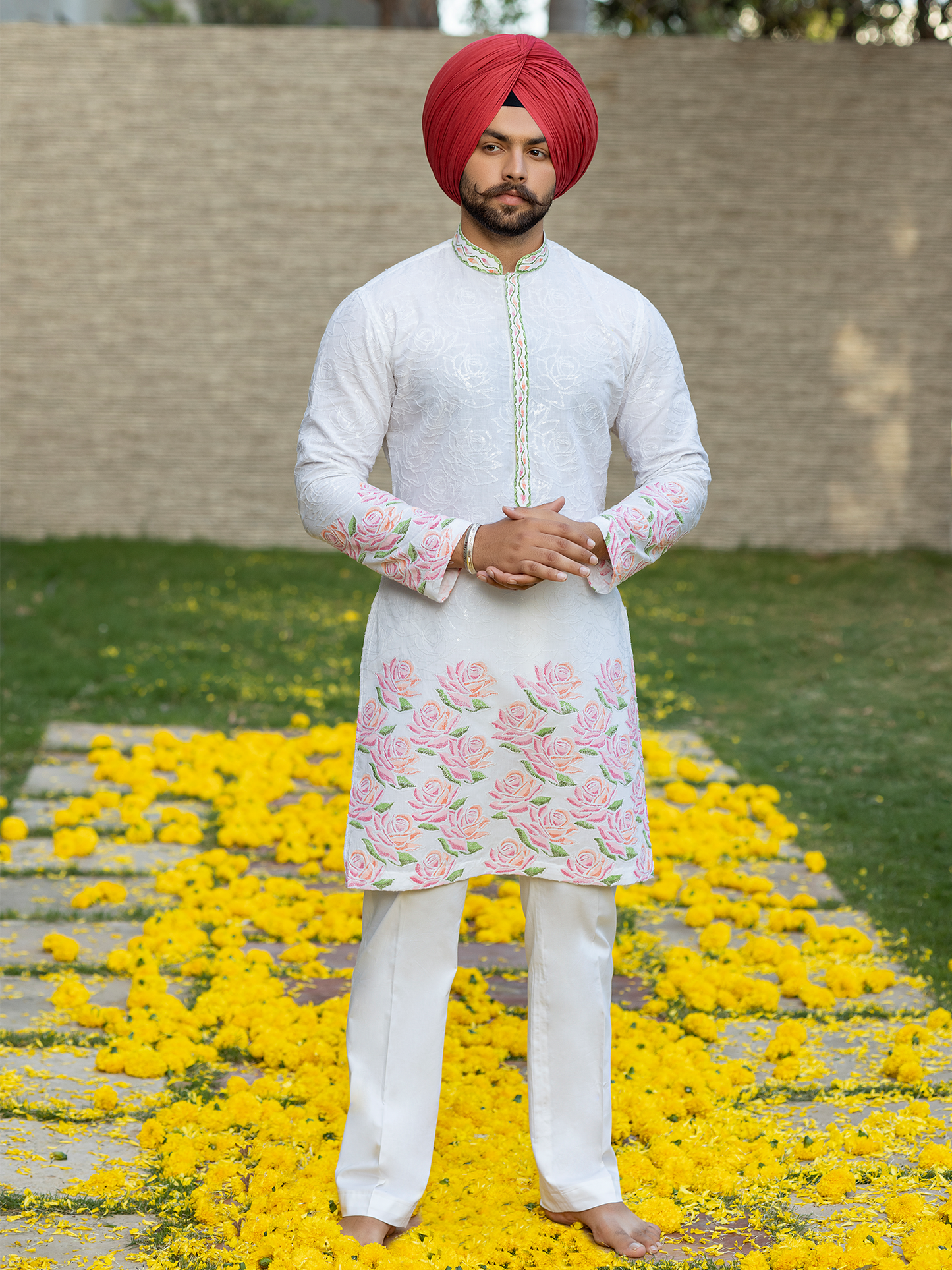 Hand-Painted Kurta Pyjama Hartansh Clothing Pvt Ltd
