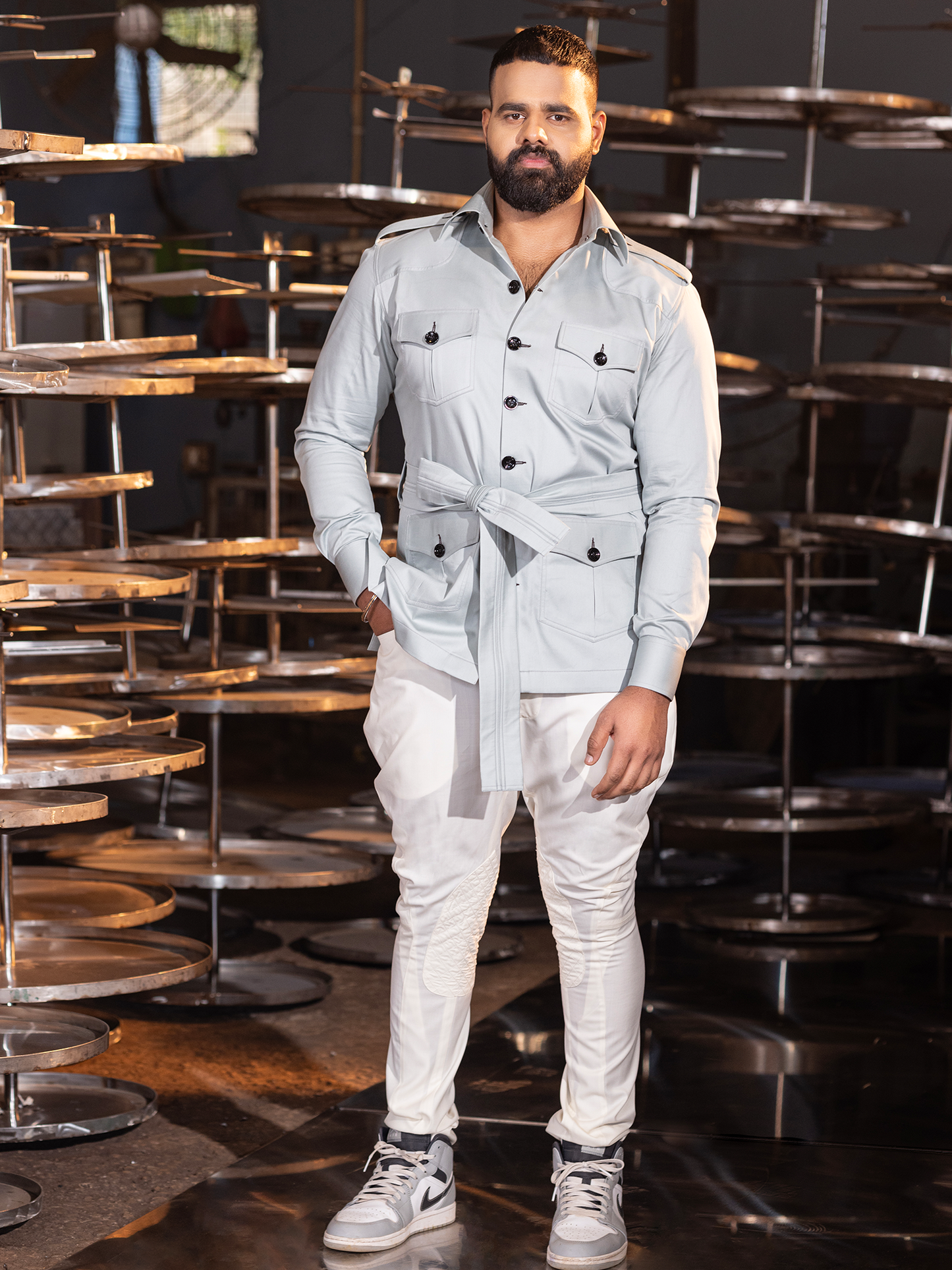 Emerald Oasis Safari Shirt Hartansh Clothing Pvt Ltd