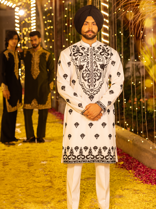 Hand-Painted Kurta With Bell Bottom Jeans Hartansh Clothing Pvt Ltd