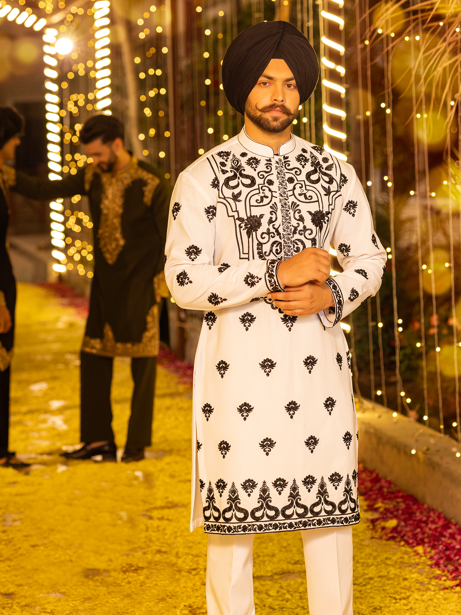 Hand-Painted Kurta With Bell Bottom Jeans Hartansh Clothing Pvt Ltd