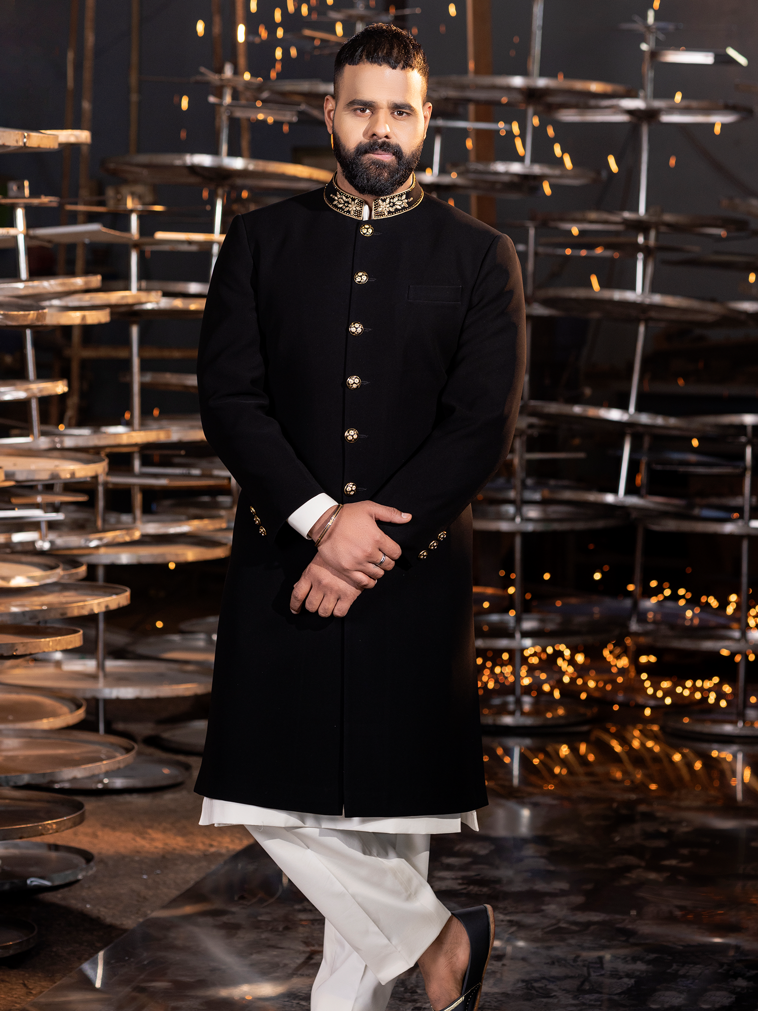 Midnight Royalty Black Achkan Hartansh Clothing Pvt Ltd