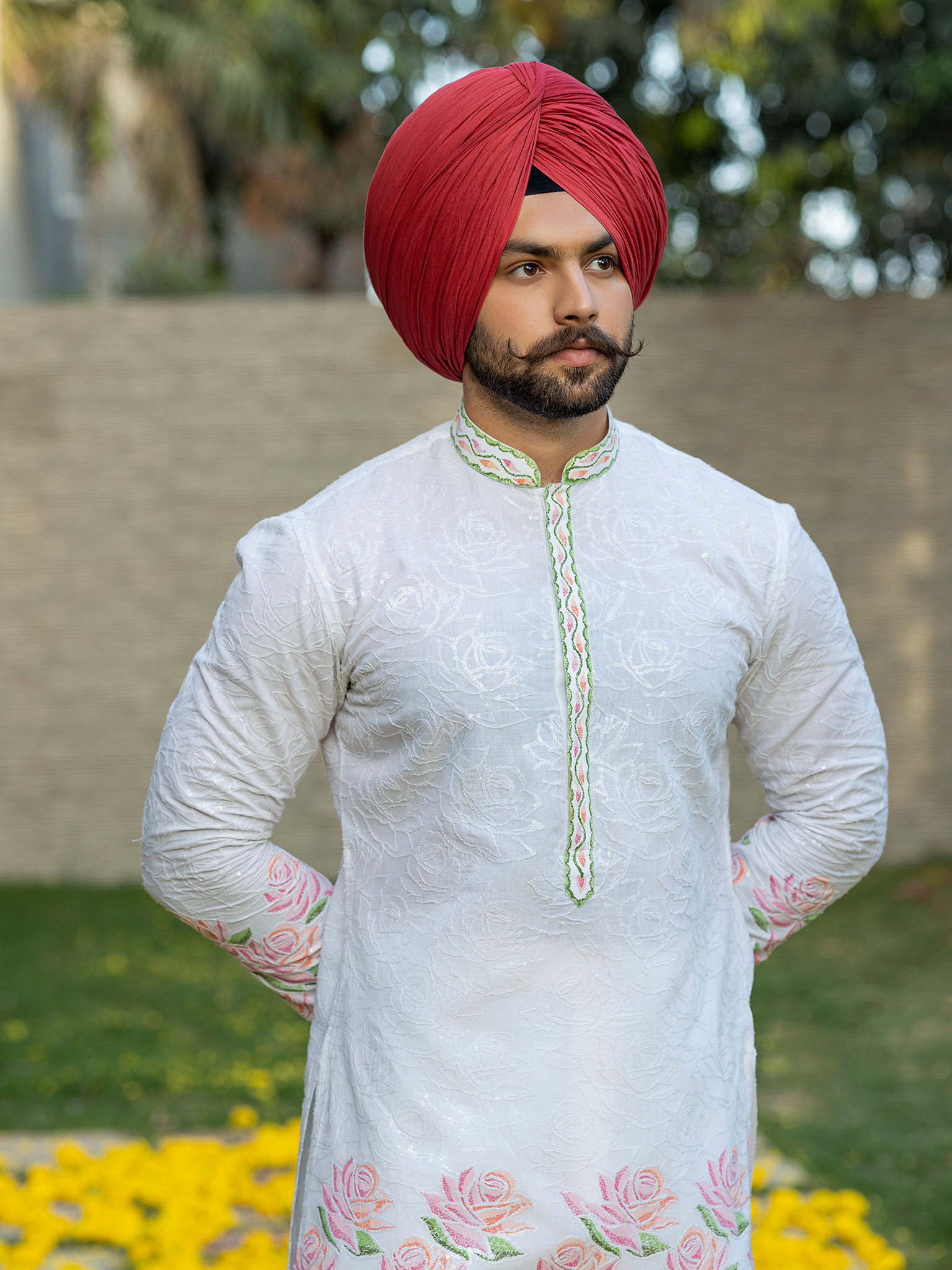 Hand-Painted Kurta Pyjama Hartansh Clothing Pvt Ltd