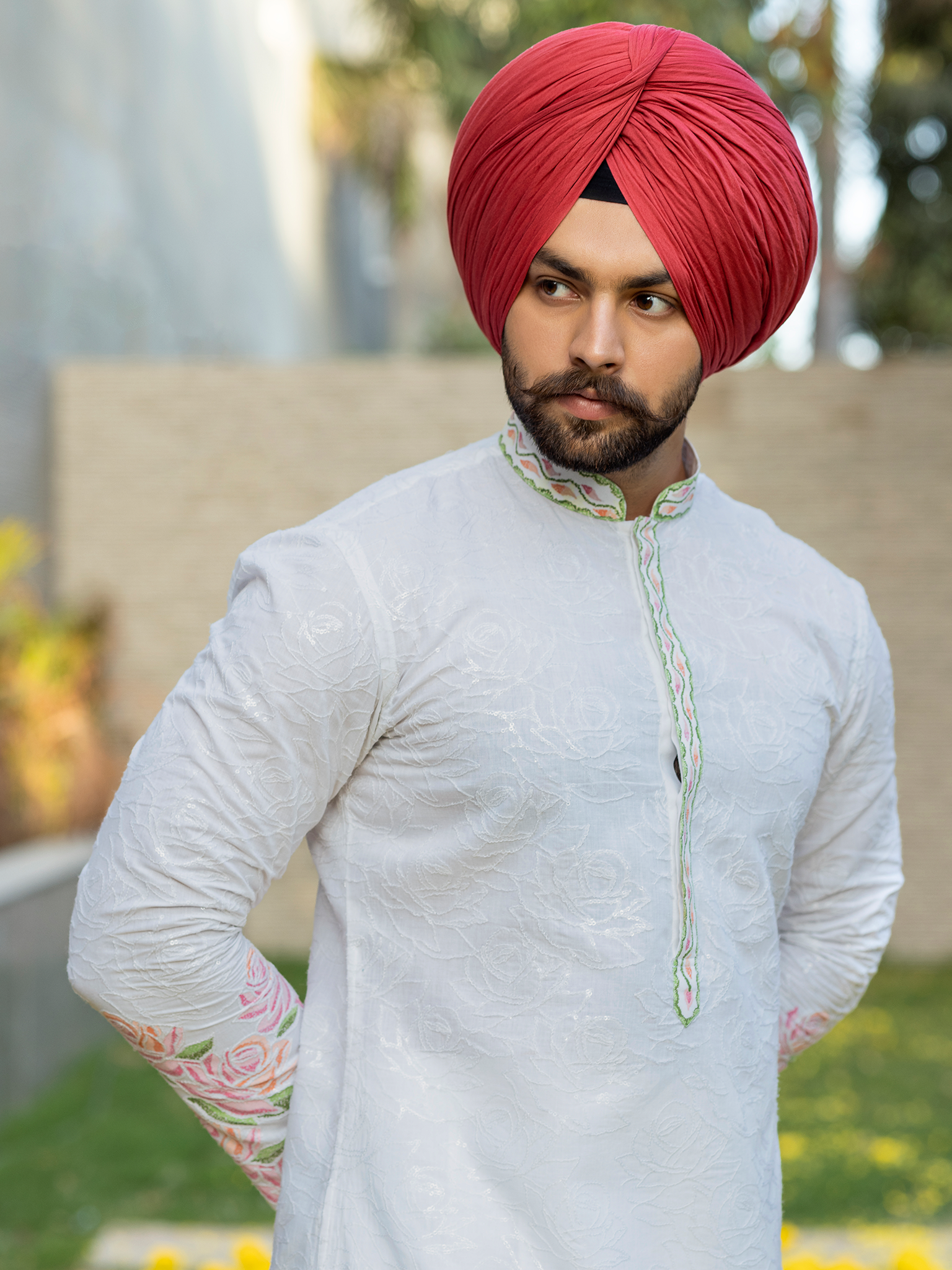 Hand-Painted Kurta Pyjama Hartansh Clothing Pvt Ltd