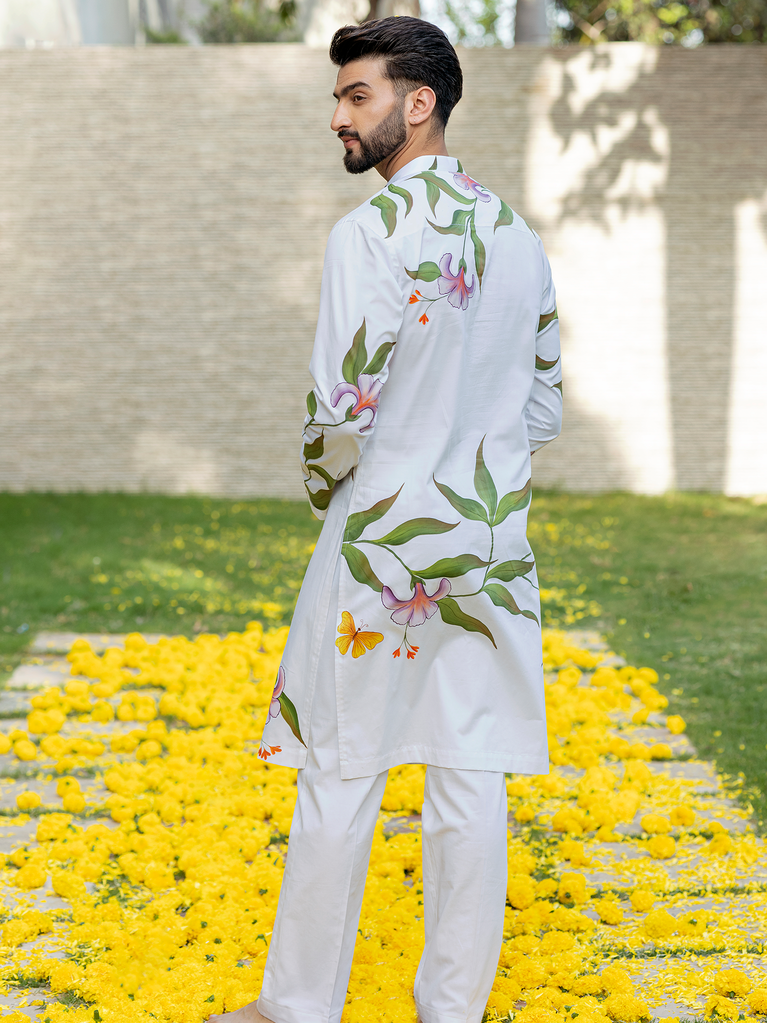 Hand-Painted Kurta Pyjama Hartansh Clothing Pvt Ltd