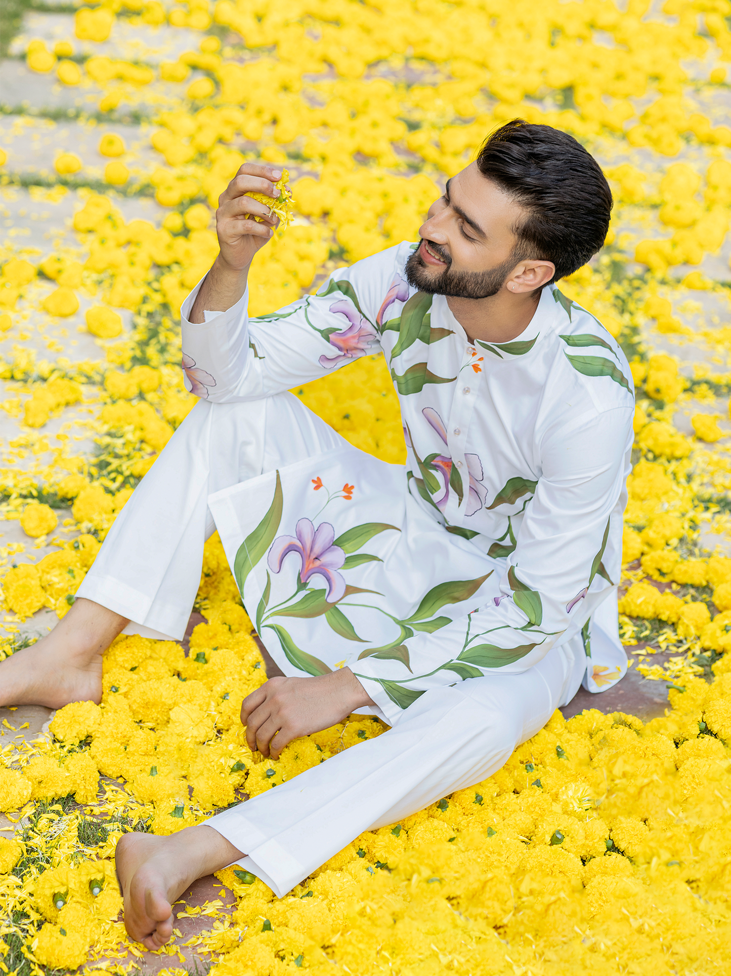 Hand-Painted Kurta Pyjama Hartansh Clothing Pvt Ltd
