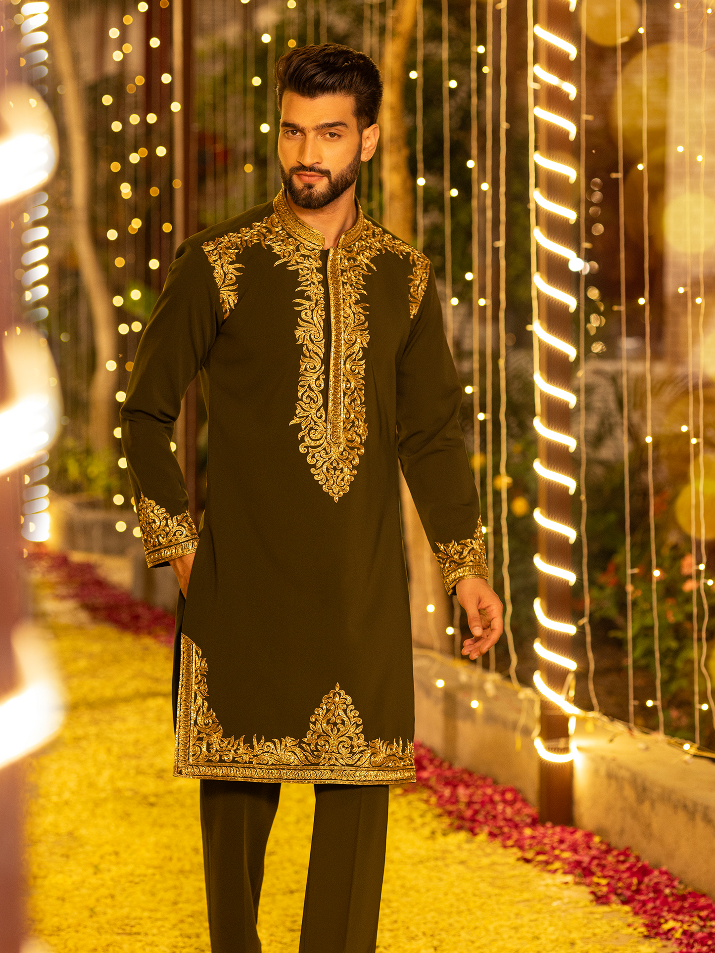 Hand-Painted Kurta Pyjama Hartansh Clothing Pvt Ltd