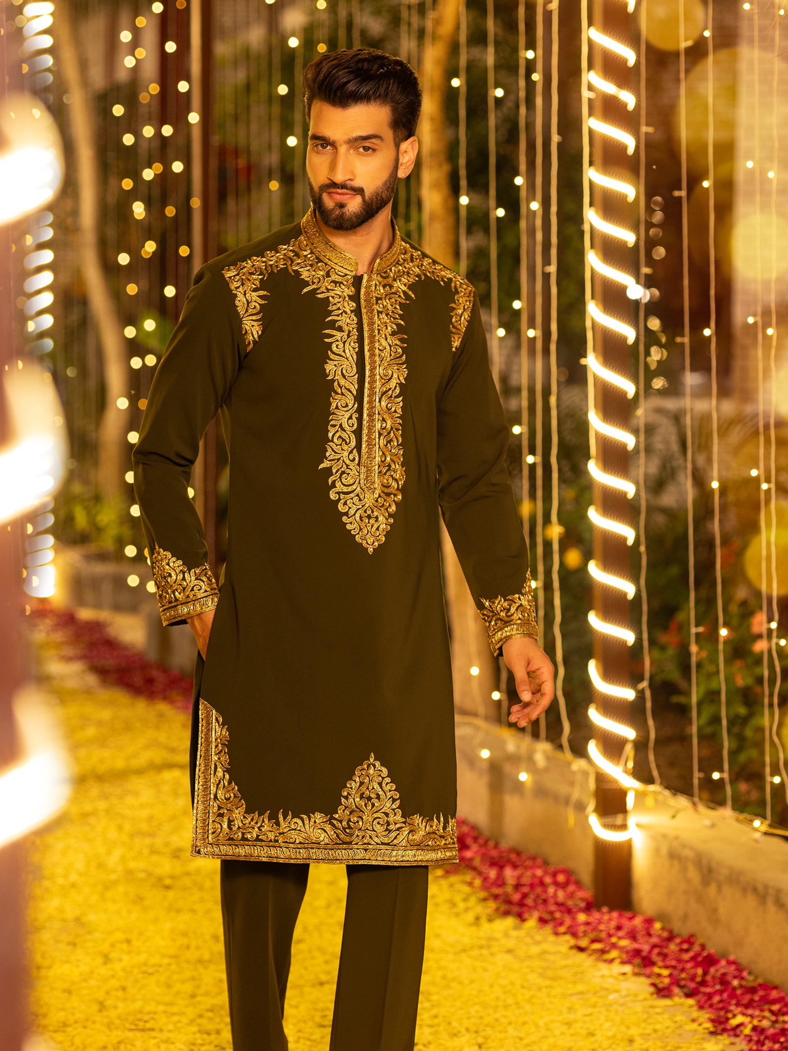 Hand-Painted Kurta Pyjama Hartansh Clothing Pvt Ltd