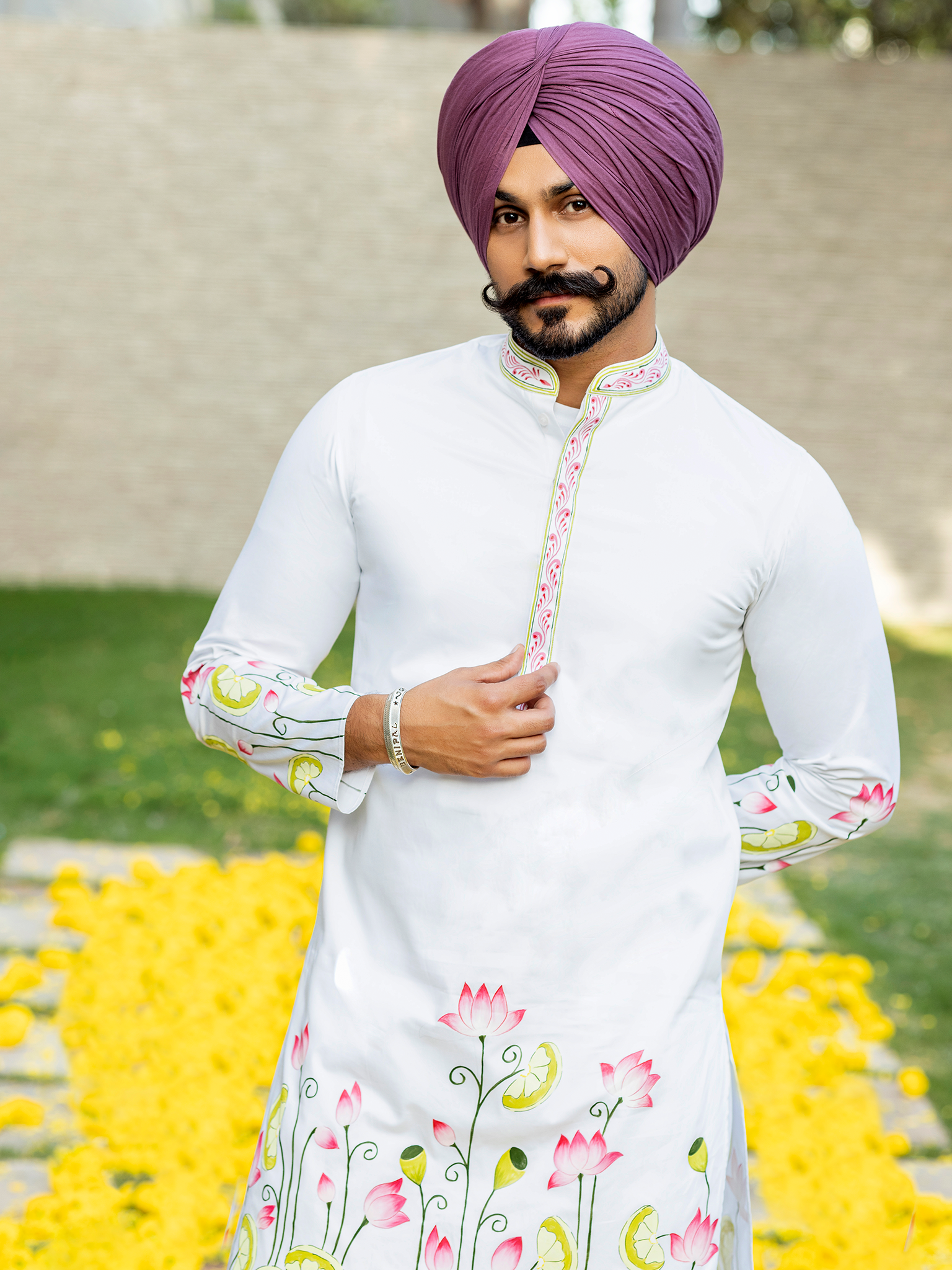 Hand-Painted Kurta Pyjama Hartansh Clothing Pvt Ltd