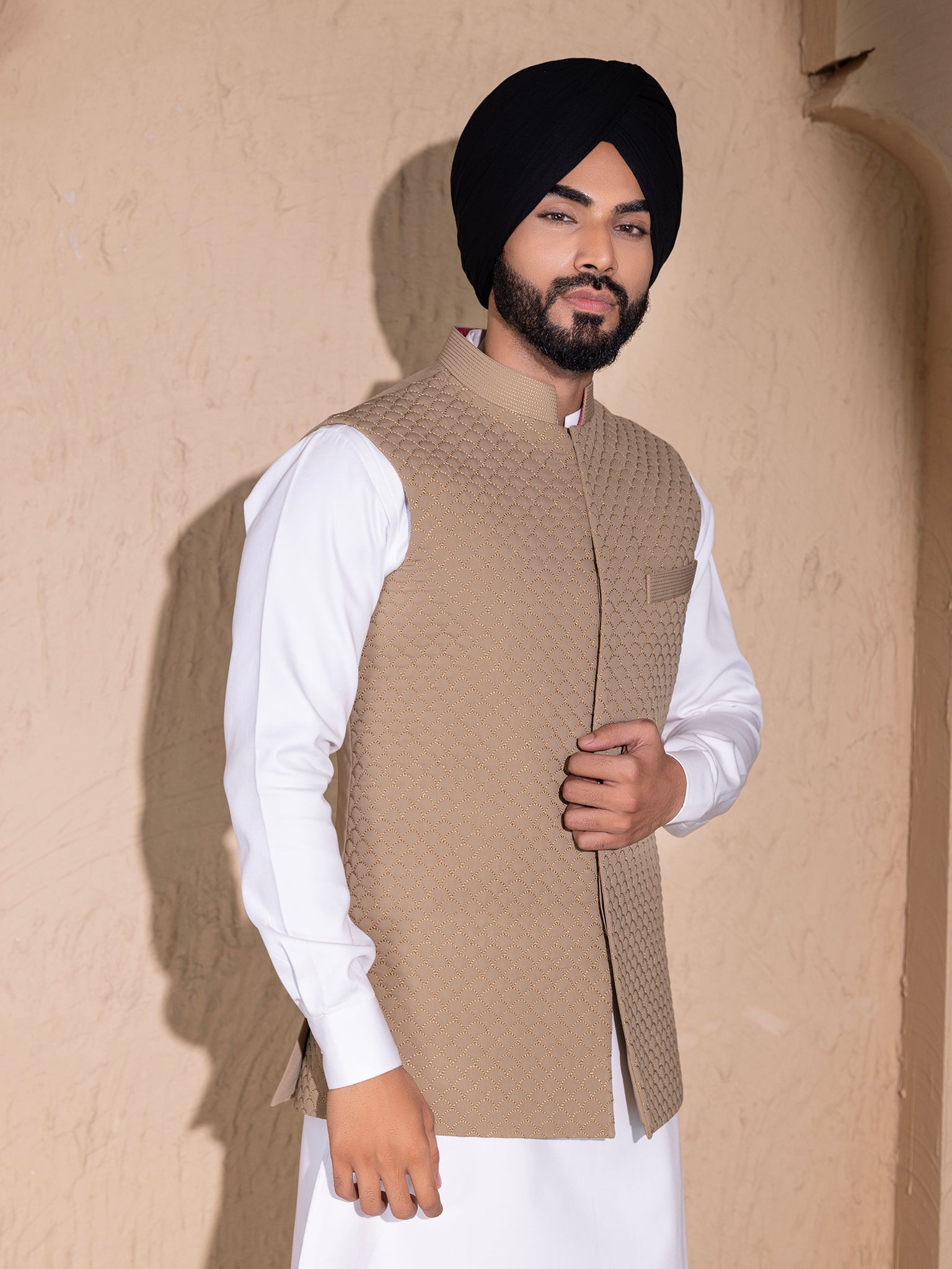 Blazer Basket For White Kurta Pajama Wedding Vasket Design For