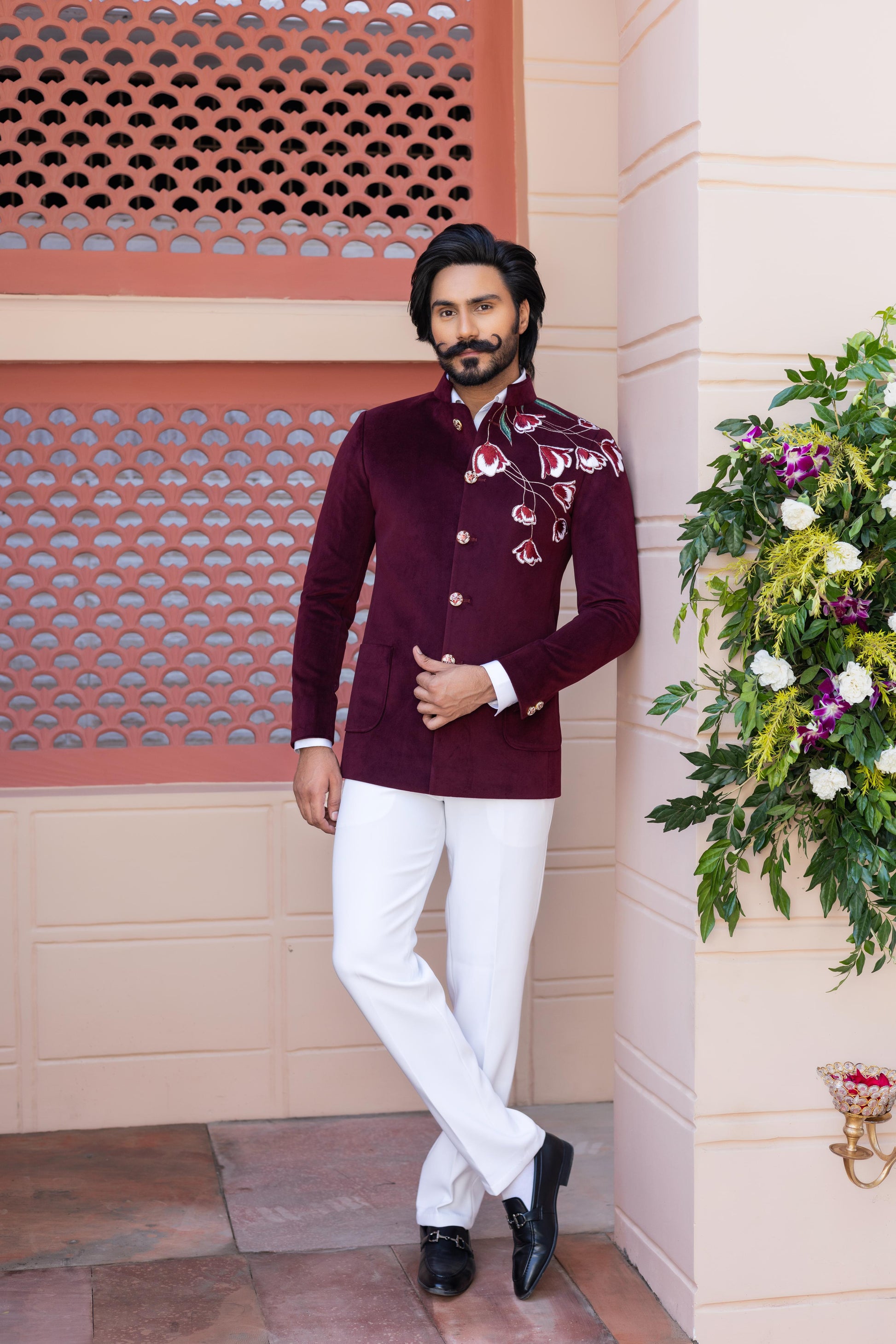 Regal Velvet Bandhgala Suit Hartansh Clothing Pvt Ltd