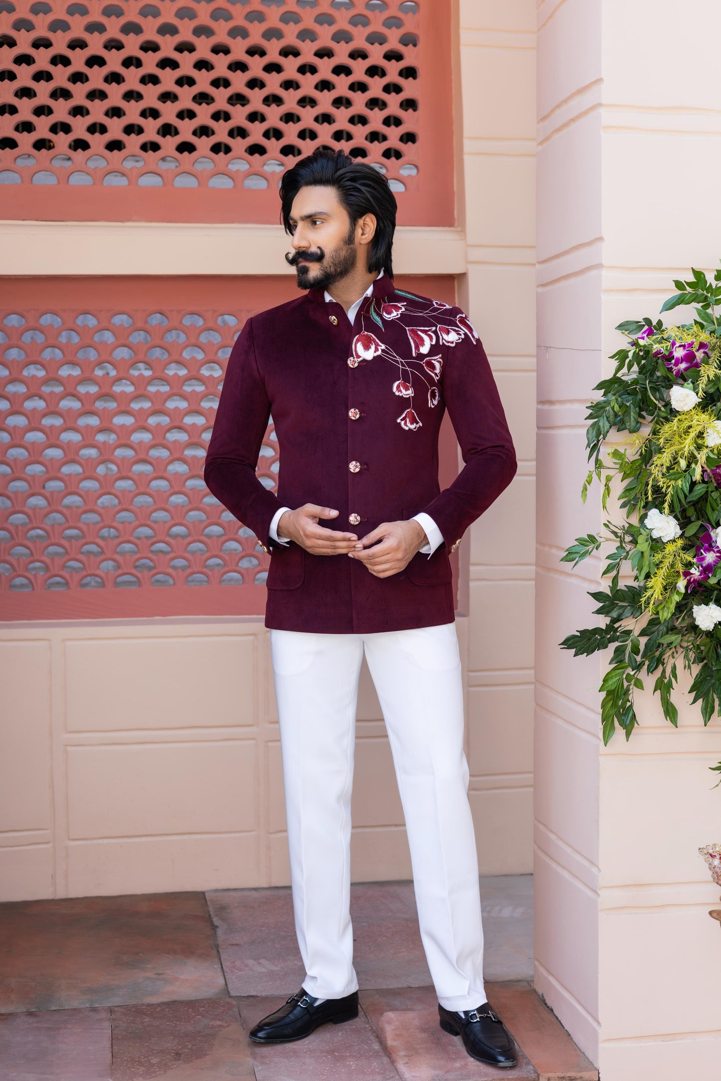 Regal Velvet Bandhgala Suit Hartansh Clothing Pvt Ltd