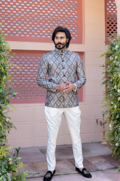 The Bespoke Linen Bandhgala Suit Hartansh Clothing Pvt Ltd