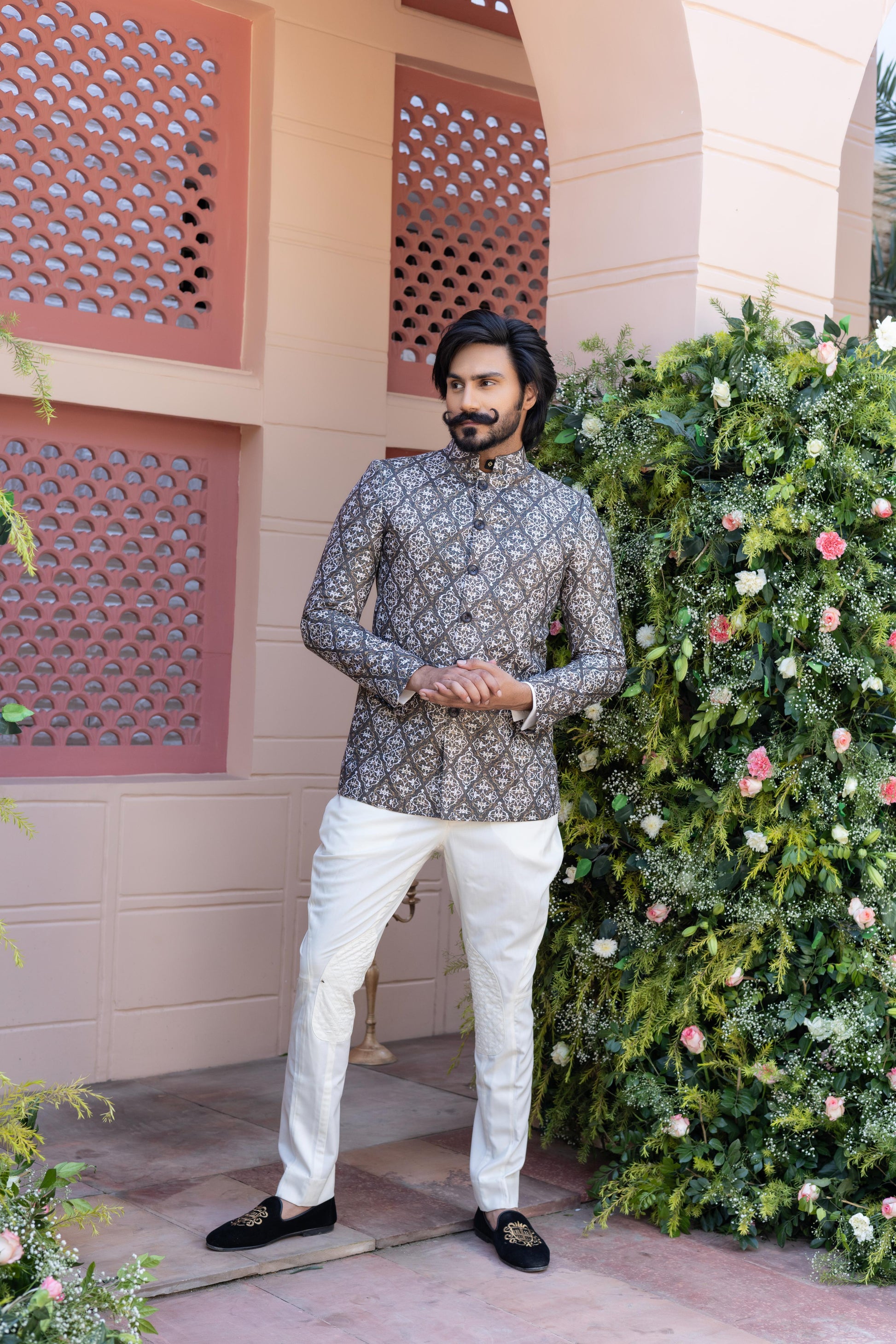 The Bespoke Linen Bandhgala Suit Hartansh Clothing Pvt Ltd