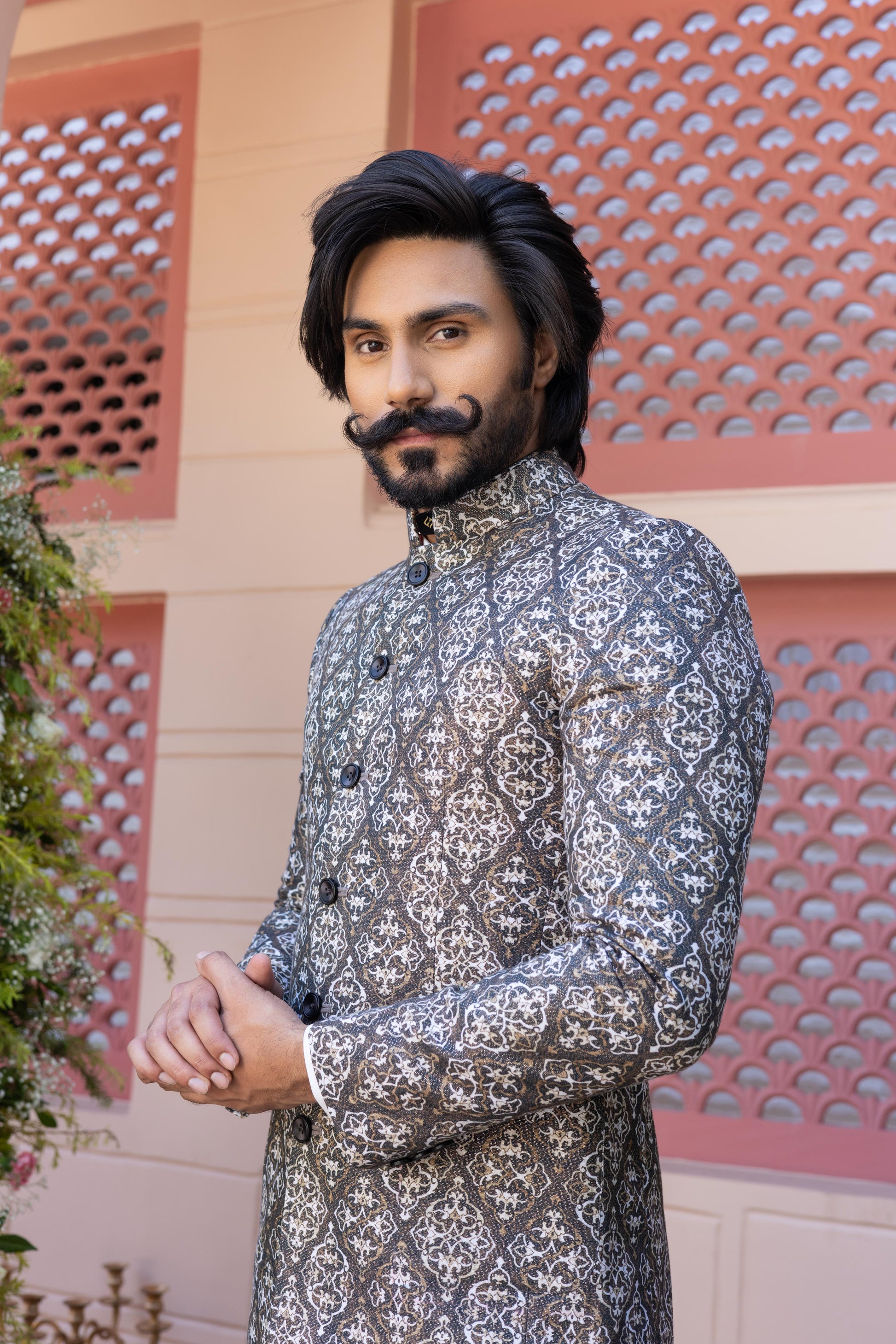 The Bespoke Linen Bandhgala Suit Hartansh Clothing Pvt Ltd