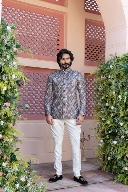 The Bespoke Linen Bandhgala Suit Hartansh Clothing Pvt Ltd