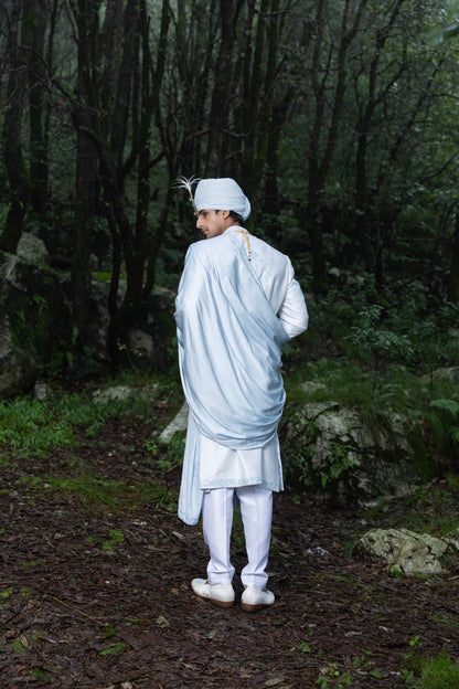 Ice Blue Regal Sherwani Ensemble Hartansh Clothing Pvt Ltd