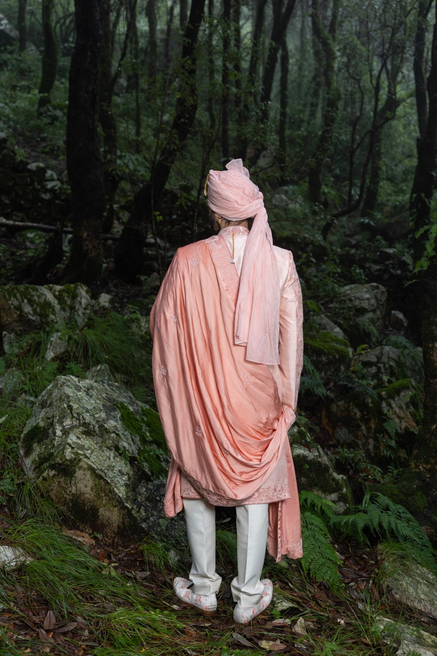 Blush Peach Sherwani Ensemble Hartansh Clothing Pvt Ltd