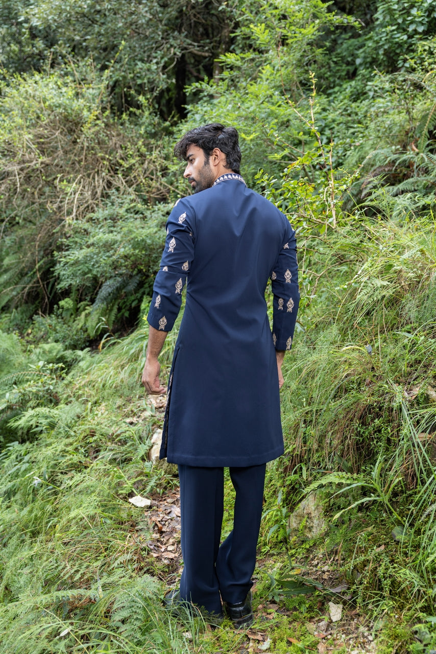 Blue Embroidered Kurta Set Hartansh Clothing Pvt Ltd