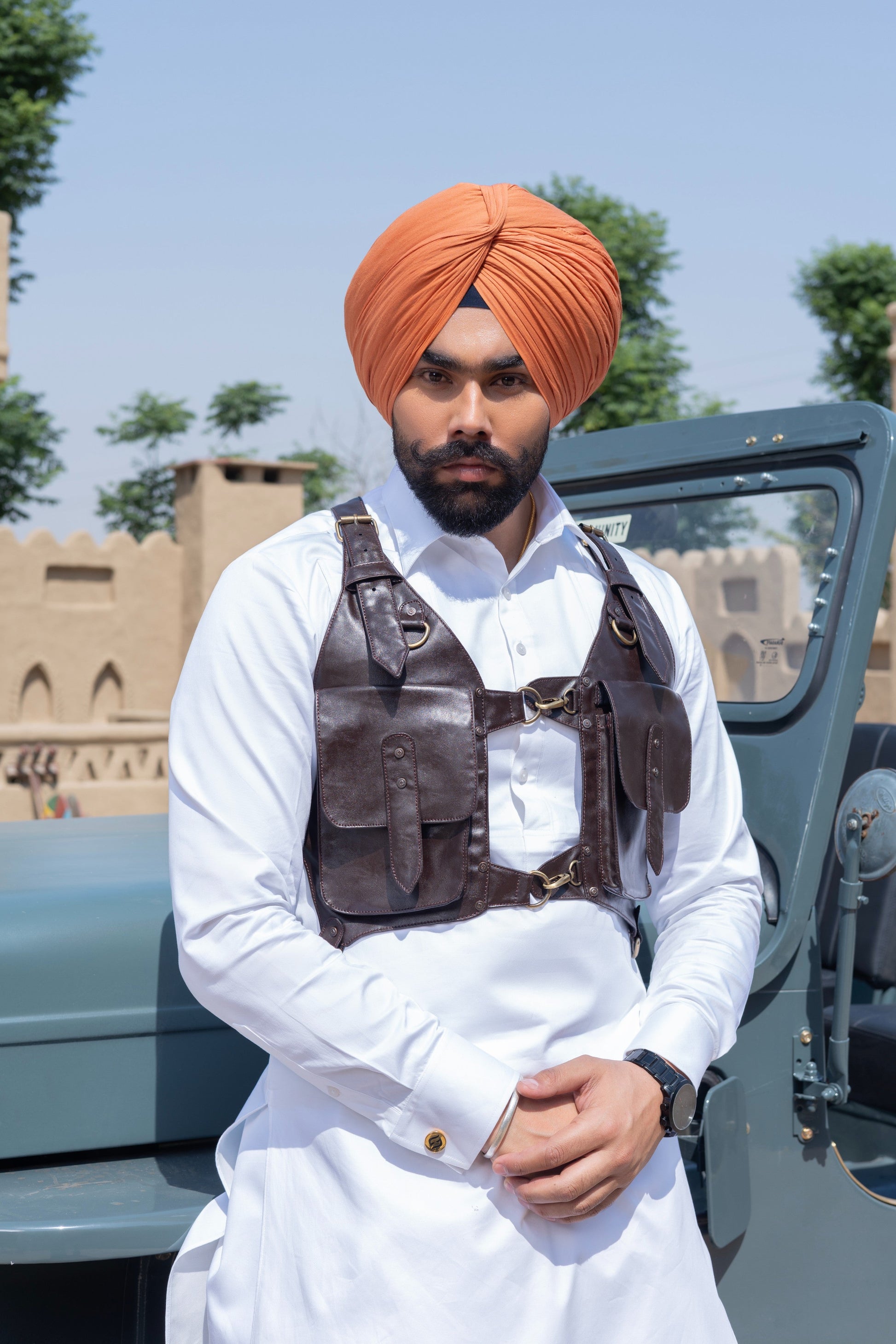 Pathani with Leather Holster Hartansh Clothing Pvt Ltd