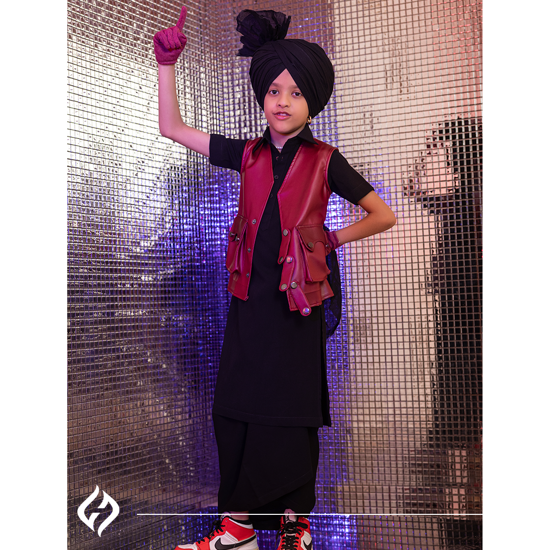 Black Kurta Chadra with Jacket Hartansh Clothing Pvt Ltd