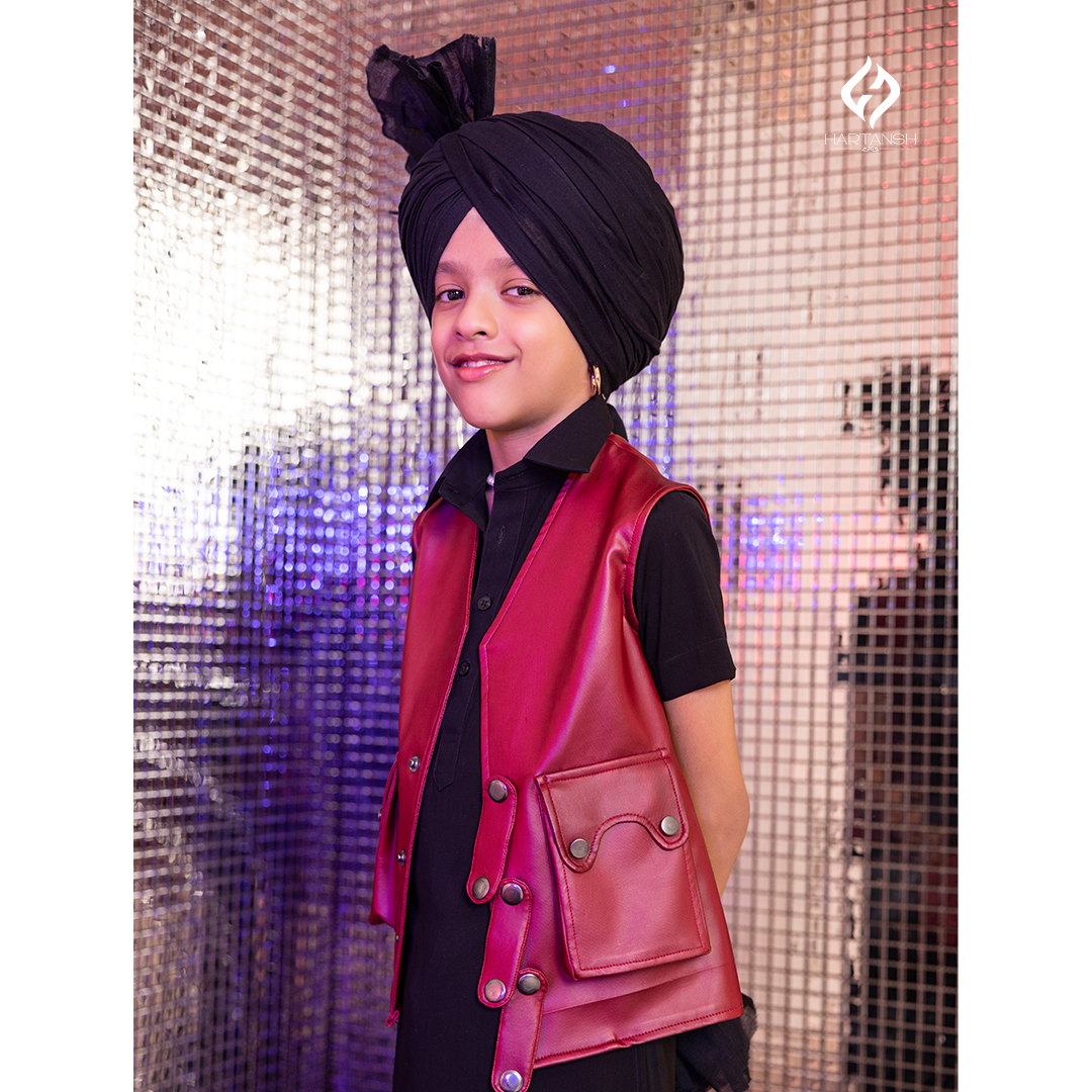 Black Kurta Chadra with Jacket Hartansh Clothing Pvt Ltd