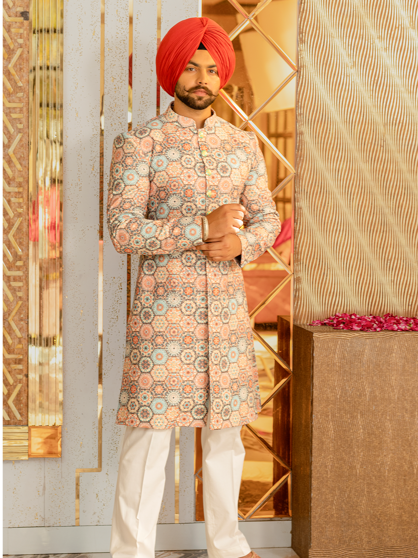 Hand-Painted Achkan Hartansh Clothing Pvt Ltd