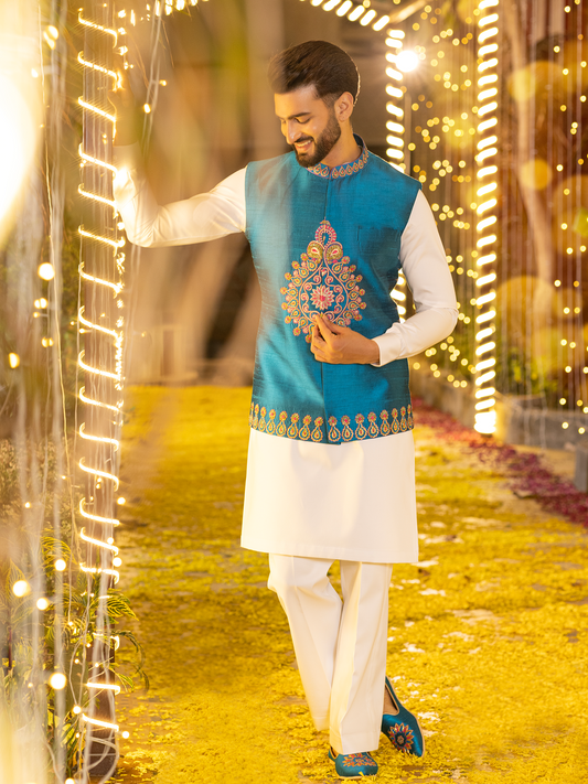 Hand-Painted Kurta Pyjama Hartansh Clothing Pvt Ltd