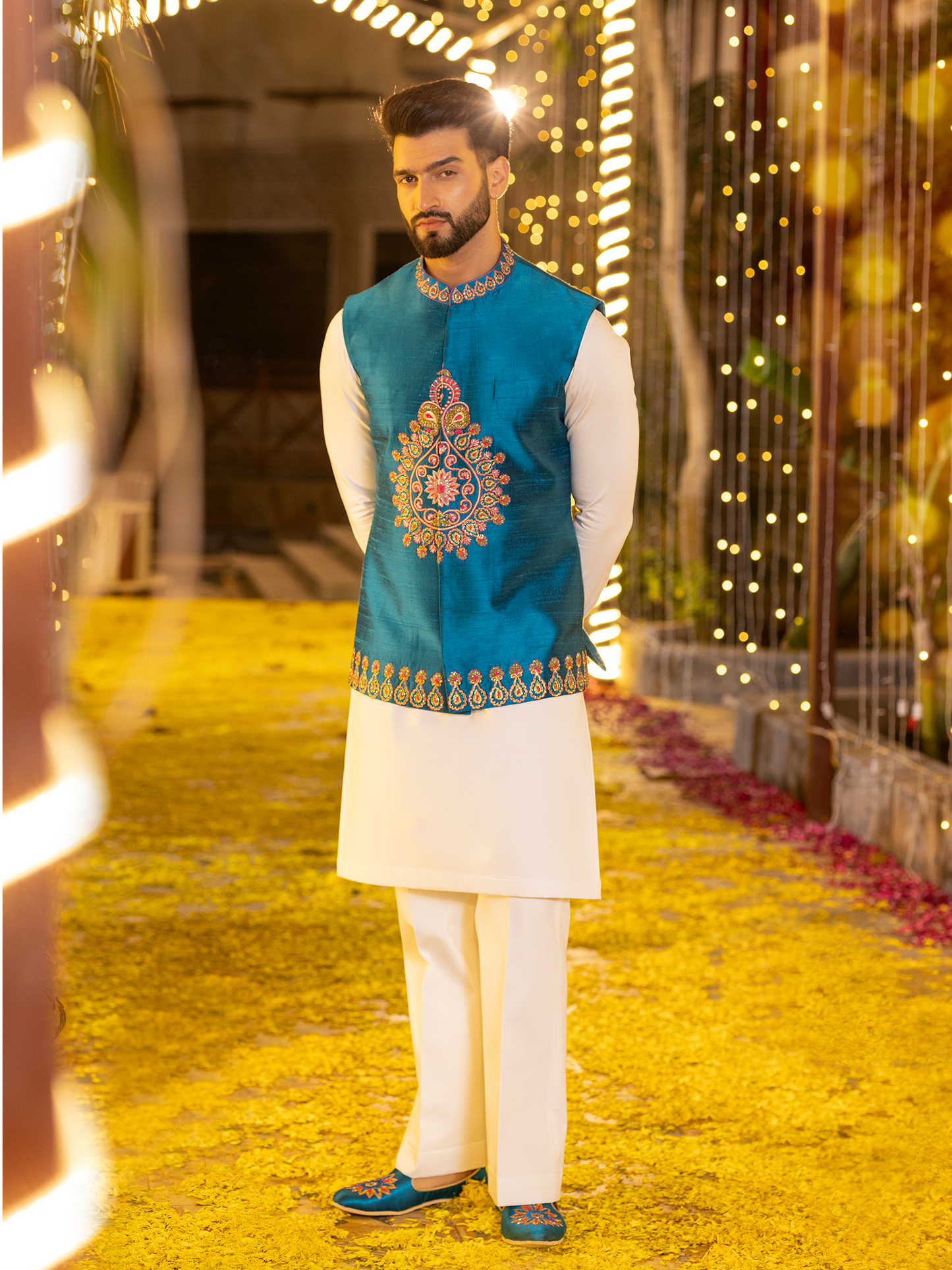 Hand-Painted Kurta Pyjama Hartansh Clothing Pvt Ltd