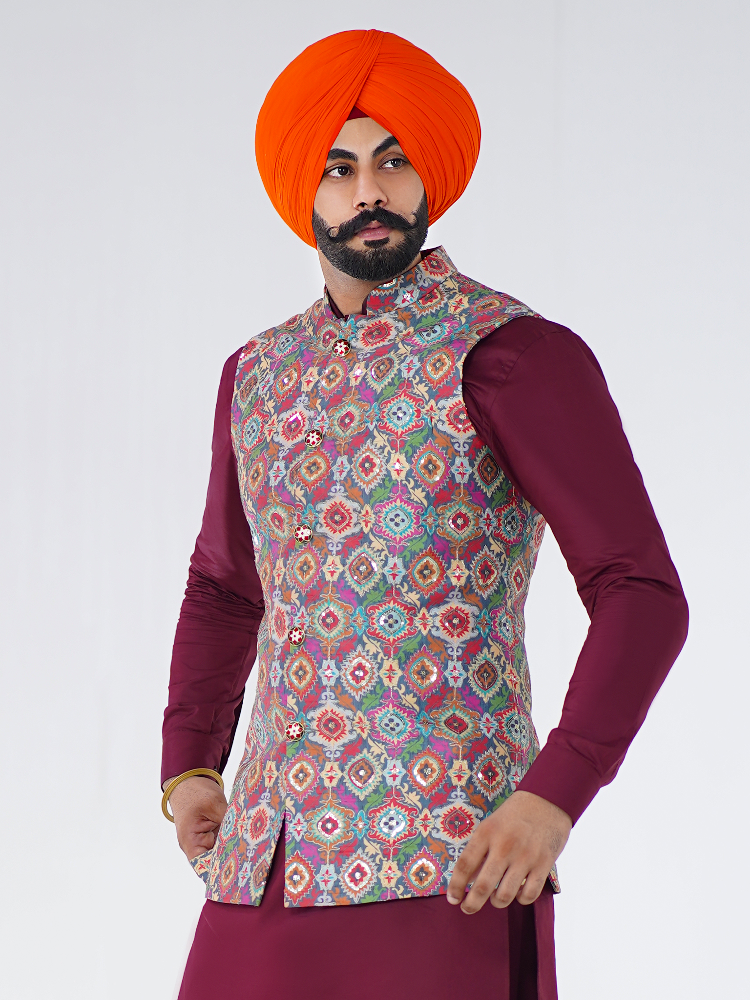 Multicolour Jodhpuri Suit – Siddhesh Chauhan