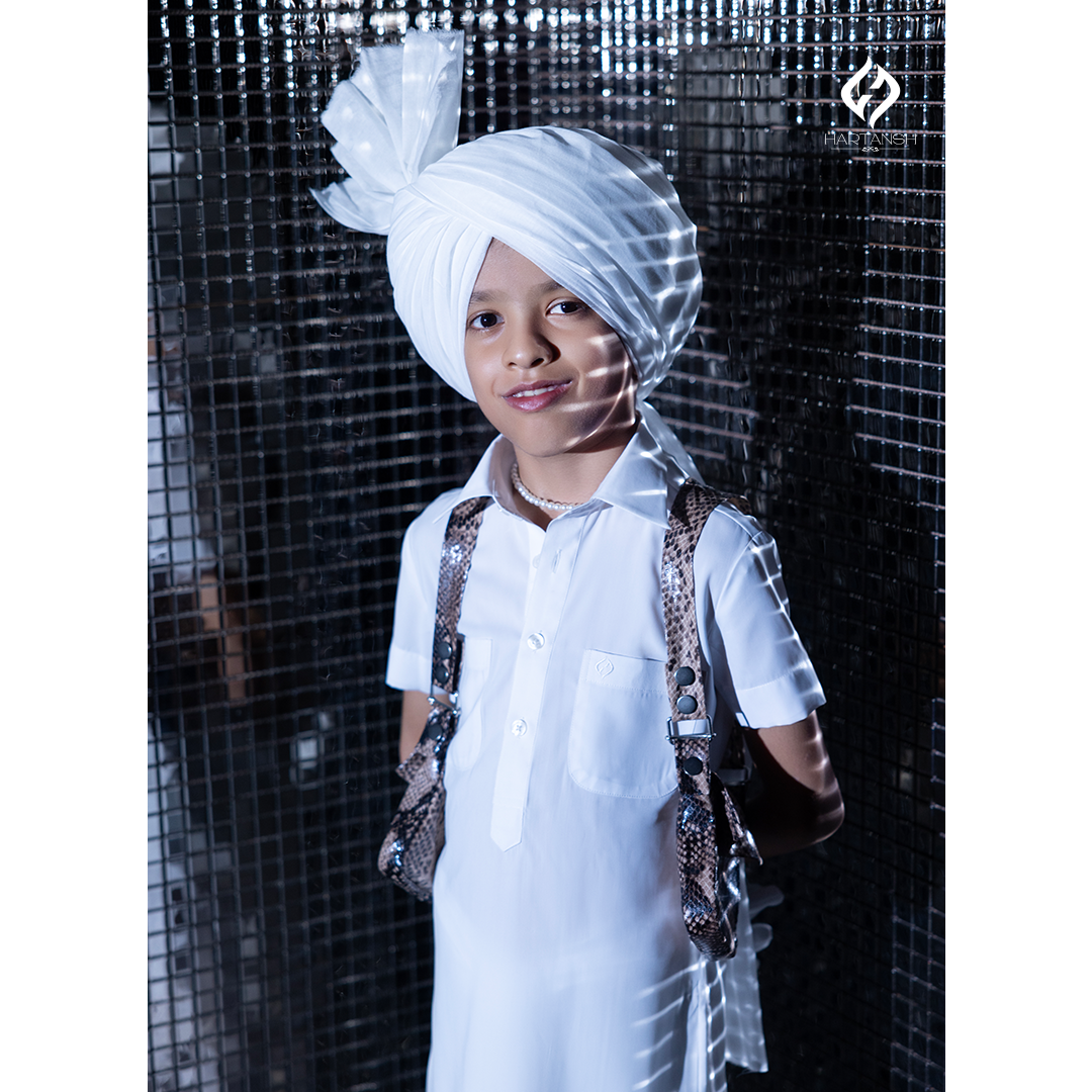 White Kurta Chadra with Jacket Hartansh Clothing Pvt Ltd