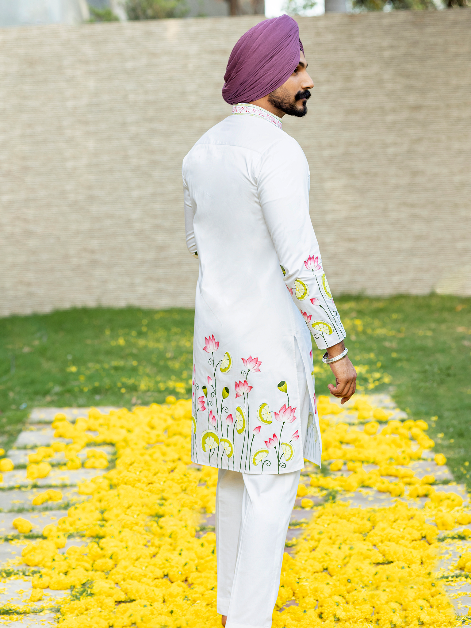 Hand-Painted Kurta Pyjama Hartansh Clothing Pvt Ltd