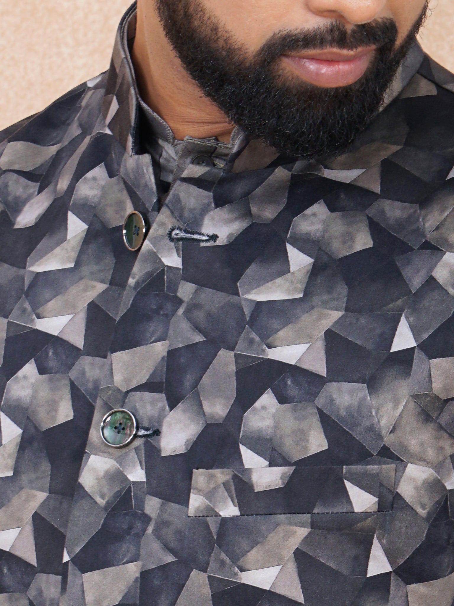 Printed jodhpuri outlet jacket